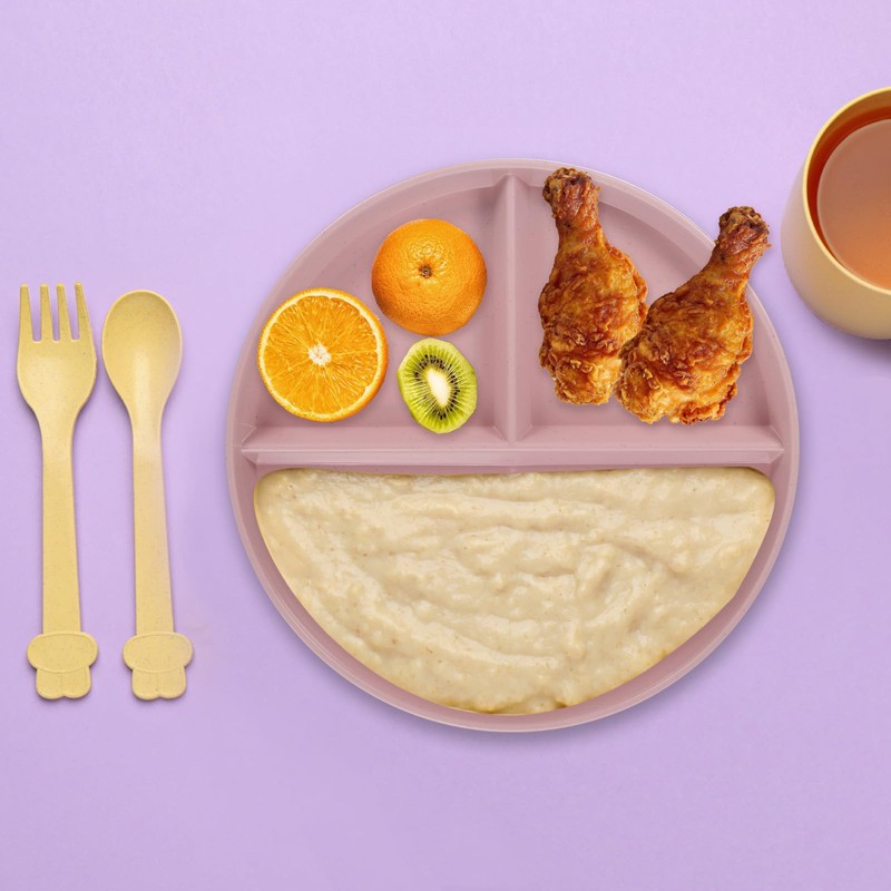 uxcell 4Pcs Unbreakable Divided Plates, 9 Inch Plastic Plates Set