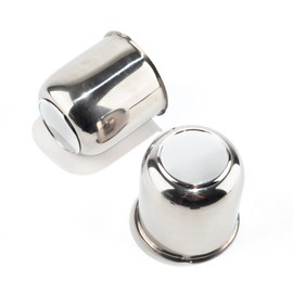DewFlew 2Pcs 3.27" Push Through Wheel Center Caps Stainless Trailer Hub Cap for Truck SUV RV Wheel Rim (Fit 3.27" Bore 3.41" H Chrome)