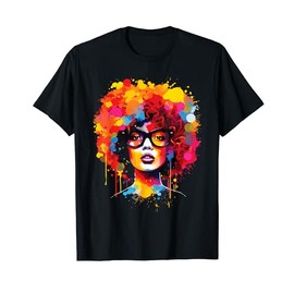 Womens Black Queen Dripping Afro Melanin Juneteenth T-Shirt