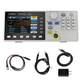 OWON Waveform Generator,30MHz Bandwidth, 125MSa/s Sampling Rate, 14 bits Vertical Resolution, 8K Waveform Length,5 Basic Waveforms, and 160 built-in Arbitrary Waveforms, with 3.6IN LCD Display DGE1030