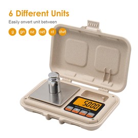 UNIWEIGH Gram Scale for Food,300g/0.01g Digital Weight Grams and Ounces,Mini Pocket Scale with LCD Display,Tare for Jewelry,Coins,Power,Herbs,Spices,Kitchen,Small(50g Cal Weight & Battery Included)