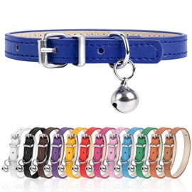 XS Dog Collar for Teacup Adjustable Teacup Dog Collar for Small Medium Large Dogs 3/8 inch Width (Dark Blue, XS)