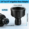6 Pack 3/4" Female to 1/4" Quick Connect Drip Irrigation