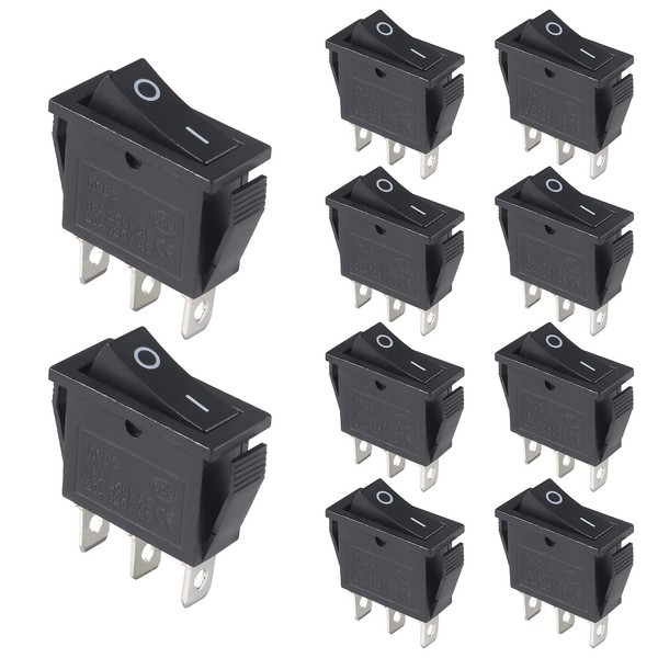 10PCS SPST 3 Pins 3 Position ON/Off AC 16A/250V 20A/125V