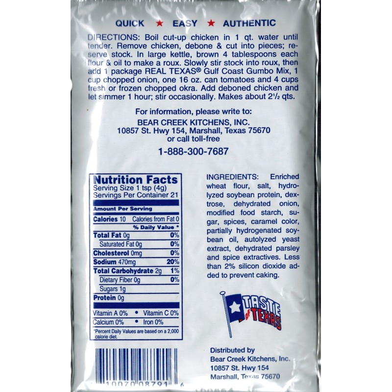 Real Texas Gumbo Gulf Coast Recipe Seasoning Mix 3 ounce