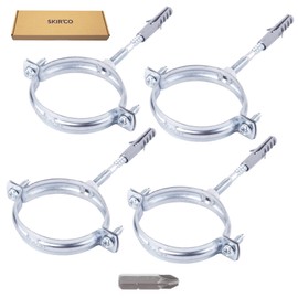 SKIR'CO Pipe Brackets for Diameter 75-80 mm Pipes, Clamps, Pipe Supports for Wall and Ceiling Mounting (Pack of 4, with PH Screwdriver Bit)