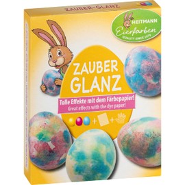 Heitmann Eierfarben Zauberglanz – 3 Egg Colours (Yellow, Pink, Blue), Azo-Free, Colouring Paper