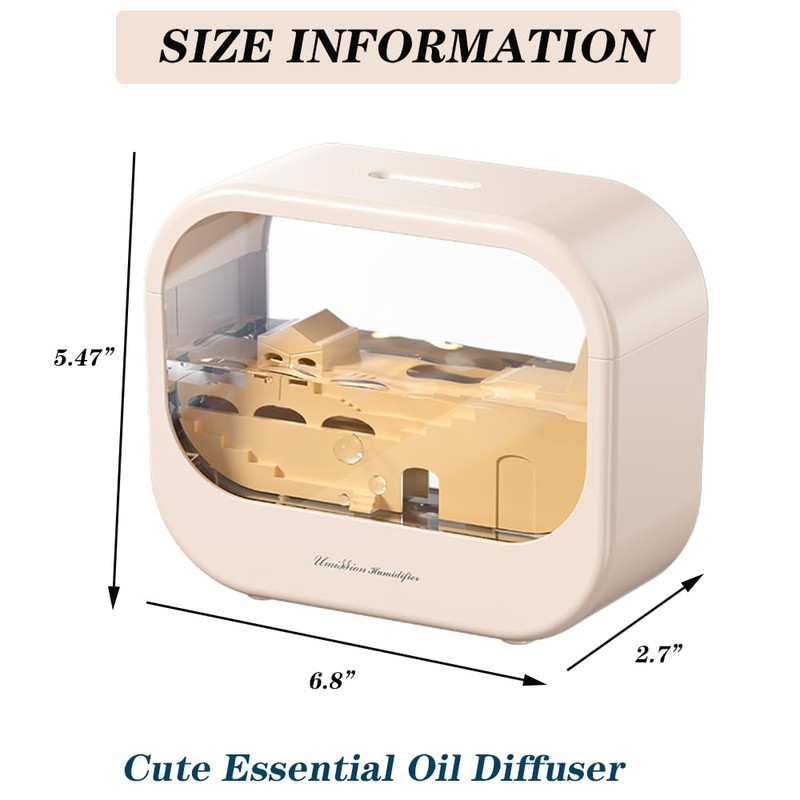 Essential Oil Diffuser, Cute Humidifier with 7 LED Light Colors,