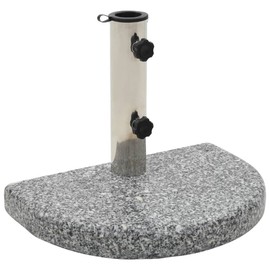 FurturHome Half Round Umbrella Base | Outdoor Umbrella Stand | Parasol Base for Outside Patio, Lawn, Garden | Gray Granite 15.7" x 11" x 1.6"