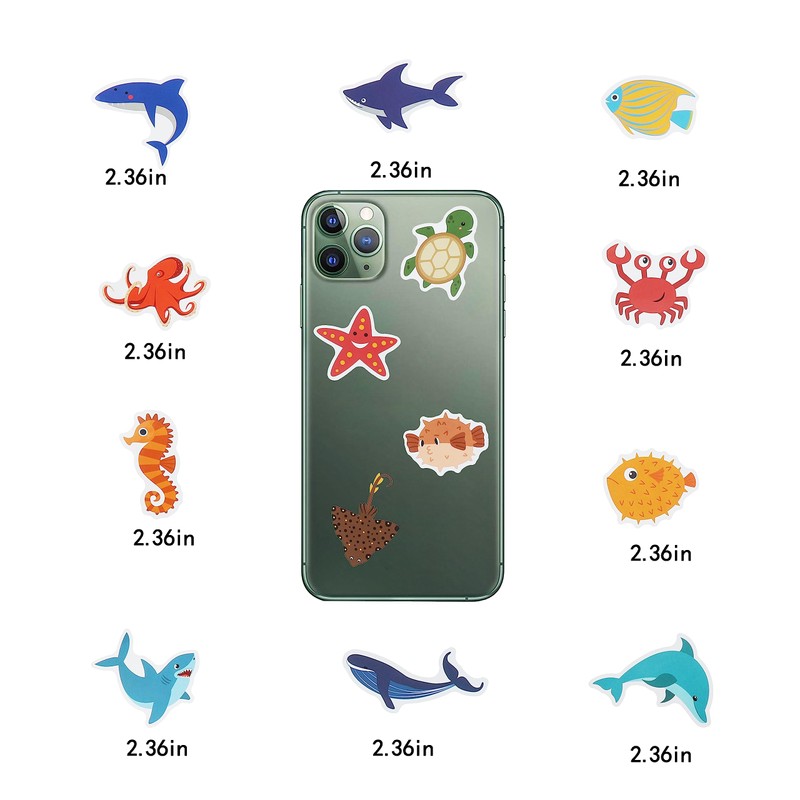 100 Pack Ocean Life Animal Stickers,Under The Sea Party Favors,