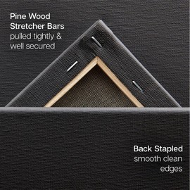 KINGART 865-4 Black 4 Pc. Multi-Size Stretched Artist Canvas, Gesso Primed - 100% Cotton Rectangular Canvases, 5/8" Profile, Art Supplies for Oil and Acrylic Painting, 2 Ea. 8x10, 11x14