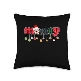 Wonderful Christmas Clothing Co Merry Mama, Mamey Claus Christmas Funny Santa Hat Xmas Throw Pillow, 16x16, Multicolor