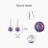 925 Sterling Silver Oval Purple Opal Dangle Earrings for Women