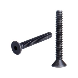 YOUFEN #6-32 X 1 Flat Head Socket Cap Screws 10.9 Grade Carbon Steel Hex Socket Countersunk Screw Bolts, Fully Threaded, Black Oxide, 25 Pcs