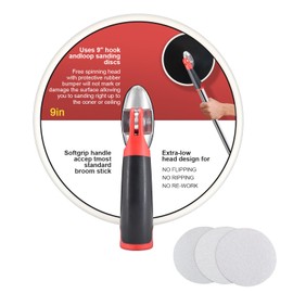 QZATACAEN Rod Grinder for Drywall Radius Hand Sanding Head 9 Inch (229 mm) Drywall Radial Round Celing Prep Painting Sanding Tool Includes 3 Sanding Sheets 80 Grit