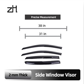 Fits for Honda Accord 2018 2019 2020 2021 2022 2023; Premier Acrylic Safe Smoke Window Visor Set - Sun, Rain, and Vent Protection, 4-Piece Tape-On Window Deflector Guard Kit, 2mm Thickened