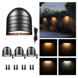 Varmtalys Low Voltage Landscape Deck Lights - 12V Step Lights LED Outdoor, Warm White & Daylight White Adjustable, IP65 Waterproof Hardwired Black Aluminum for Yard Wall Fence Railing 4 Pack