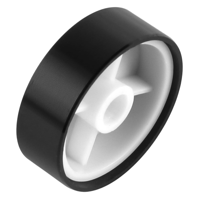 Sarini 2 Pieces Potentiometer Knob Knurled Shaft Black Aluminium Smooth