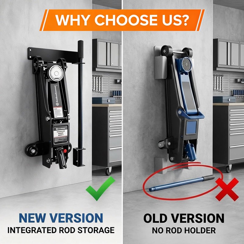 Jack Stand Wall Mount Rack Organizer, Heavy Duty Hydraulic Trolley