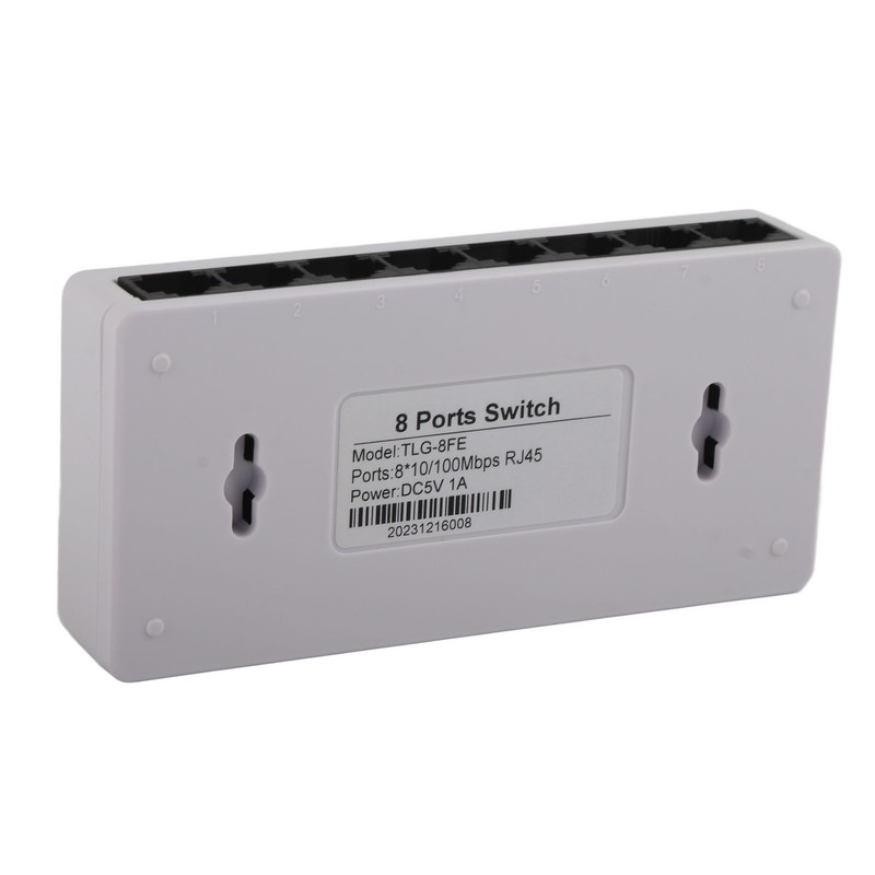 8 Port 10/100Mbps Ethernet Switch Support Desktop Wall Mount Unmanaged