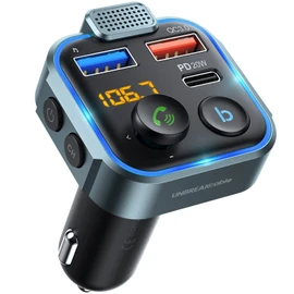 UNBREAKcable Bluetooth 5.3 FM Transmitter for Car, [PD 20W + QC 3.0] [Stronge...