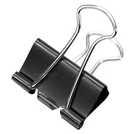 [100 Pack] Small 25mm Black Foldback Clips Office Paper Binding Bulldog Grips