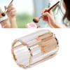 Cosmetic Brush Holder Transparent Glass Round Decorative Desktop Pen Storage