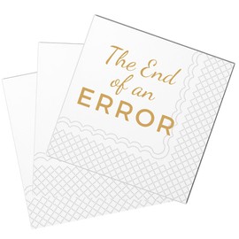 SharkBliss Divorce Party Cocktail Napkins, 50 Pack Divorce The End of an Error Paper Cocktail Napkins in Bulk for Divorce Party Table Decorations 2-Ply, 5x5 Inches (Gold)