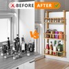 Hanging Spice Rack for Refrigerator - 3 Tier Bamboo Kitchen