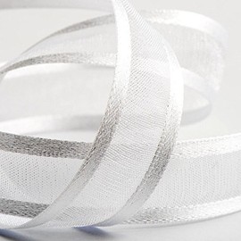 Italian Options - Satin Edge Organza Ribbon - 25mm x 25M - White