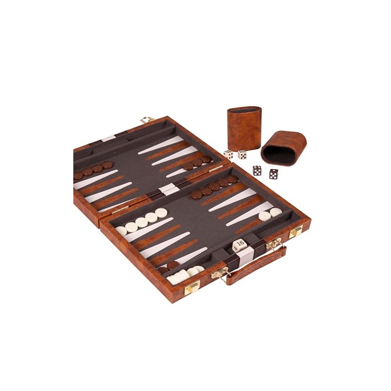 Premium Backgammon 11 Inches Small Brown - Backgammon Sets for