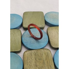 LTC Designs Genuine Red-Agate (Carnelian)/ Green Onyx/Turquoise-colored Howlite Gemstone Skinny Thin-band Ring (Ring Sizes: 5.5, 6, 7, 8, 8.5) (Red Agate, 8)