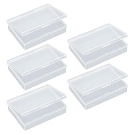 ccHuDE 5 Pcs Playing Card Boxes Clear Game Card Holders Hard Plastic Card Storage Boxes Small Crad Cases Snaps Closed Card Boxes