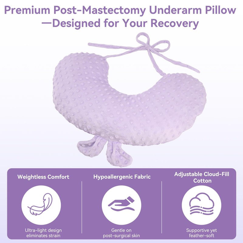 KUAZIDAR Post Mastectomy Pillow - Single-Sided Lightweight Post Surgery Pillow,