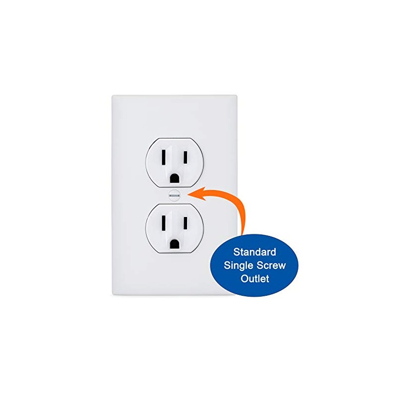 6-Pack Safety Innovations Self-Closing (1Screw) Standard Outlet Covers - An