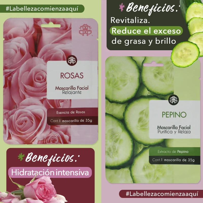 Set 10 Mascarilla Facial Frutal Hidratante Cuidado Piel Tipo De
