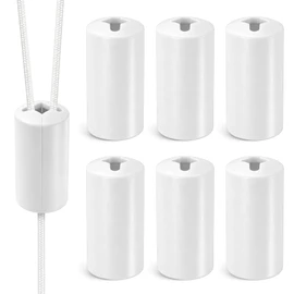 Breakaway Blind Cord Condensers, 6 Pack Replacement Pull Cord Connectors for Horizontal Window Blinds, Compatible with Most Blind Cords, Easy to Install, White (6)