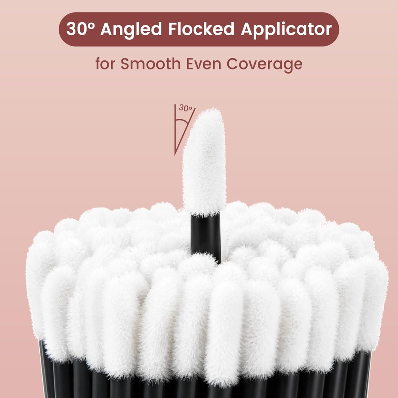 400Pcs Disposable Lip Applicators, Single-Use Velvety Flocked Lip Brushes