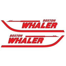 Imagnt Studio Set of 2 Boat Hull Marine Grade Decals fits Boston Whaler Restoration kit, Stickers. (Red, 12 inches)