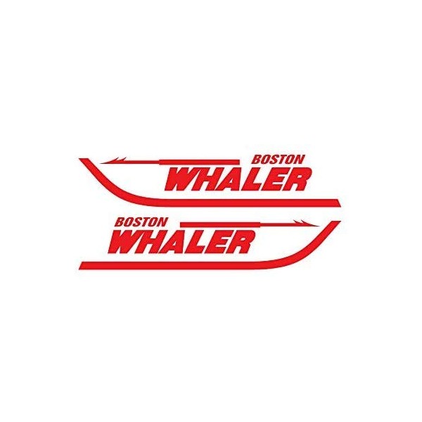 Imagnt Studio Set of 2 Boat Hull Marine Grade Decals fits Boston Whaler Restoration kit, Stickers. (Red, 12 inches)
