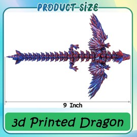2 PCS 3D Printed Dragon, 3D Dragon, 3D Printed Animals, 3D Printed Fidget Toy for Desk Decor and Stress Relief, Birthday Gift, Car Interior Decoration, Home Desk Decor Desk