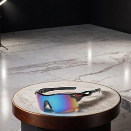 Sports Sunglasses Men Women Polarised Cycling Glasses Windproof Cycling Glasses Quick Glasses UV400 Safety Glasses Cyclist Glasses for MTB Road Bike Bicycle Ski Rave (B2)