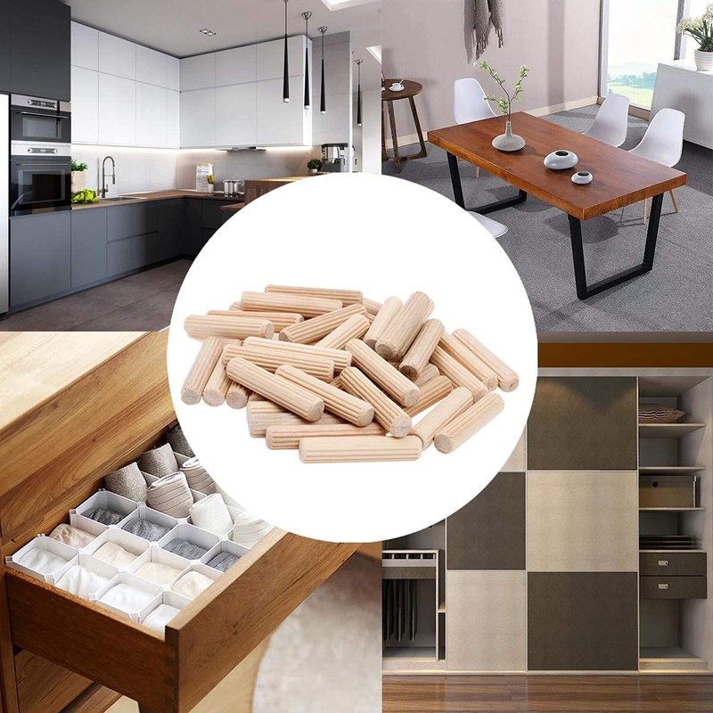 Wooden Dowels Pins, 100 PCS Dowel Rods for DIY and