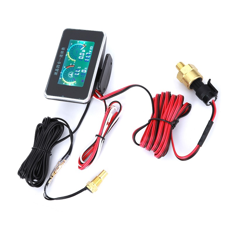 DC 9V-36V 4-In-1 Car LCD Digital Display Voltmeter Fuel Gauge