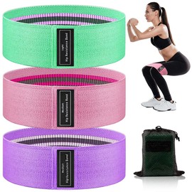 Bandas de resistencia para piernas y glúteos, bandas de ejercicio, bandas resistentes a la tela para mujeres, bandas antideslizantes para la cadera,  