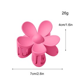 Pack of 6 Large Claw Hair Clips, Matte Flower Hair Clips, Flower Shape, Non-Slip Hair Clips, Plastic Hair Claws, Hair Clips for Women, 6 Colours