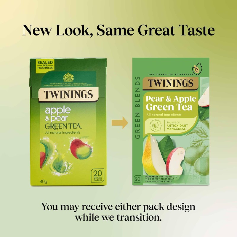 Twinings Green Tea, Apple and Pear 80 Tea Bags (Multipack