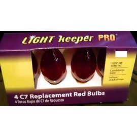 Unbranded New !  4PK  C7 Red Replacement Bulbs 120V 5W 60Hz AC Indoor/Outdoor