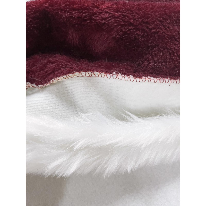 YYCRAFT Long Burgundy Santa Hat Deluxe Christmas Hat for Adults