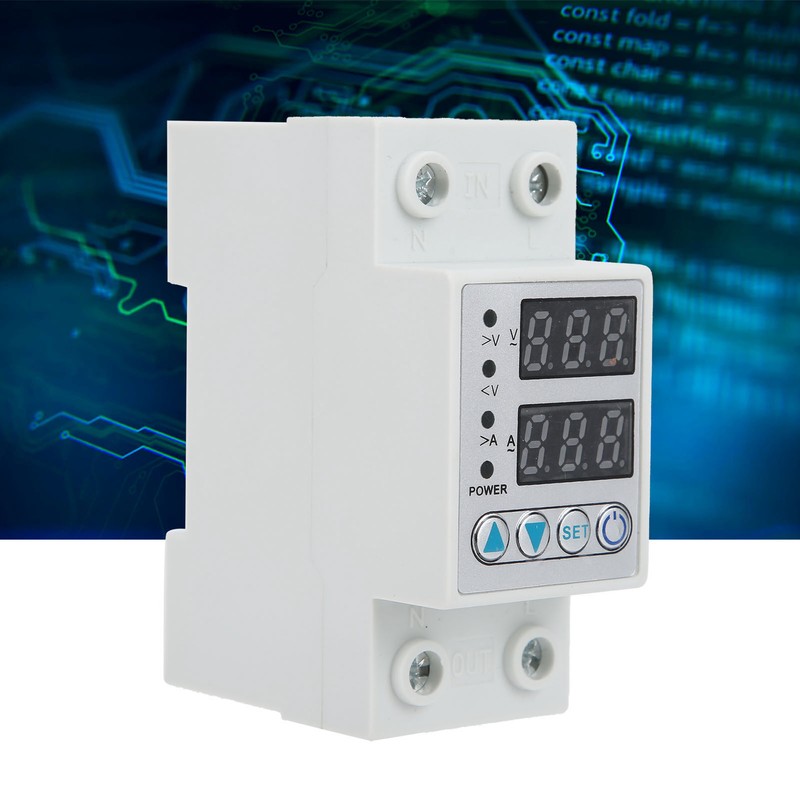 Overvoltage Undervoltage Protector LED Adjustable Self Reset Current Protector AC